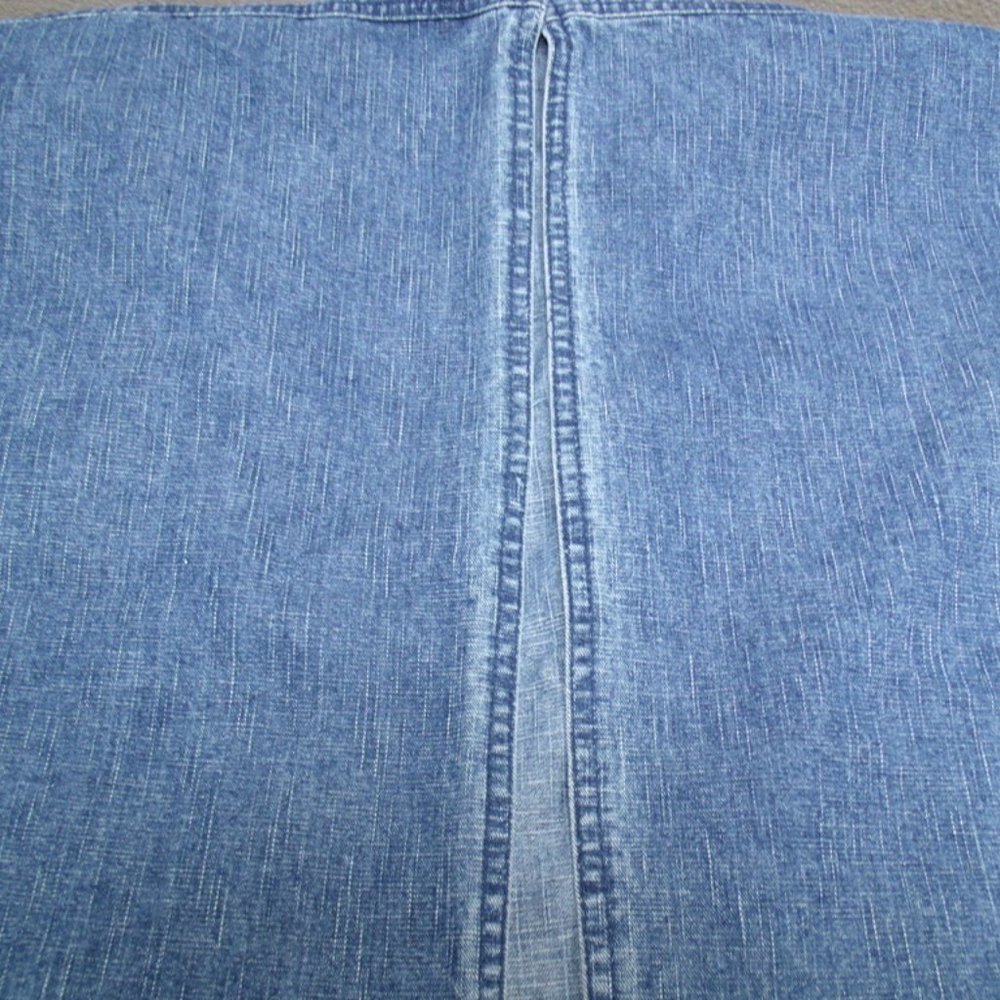TY Original Wear Denim Long Skirt Raw Hem Blue Jean Kick Pleat Plus Size 24W NWT - Picture 6 of 7